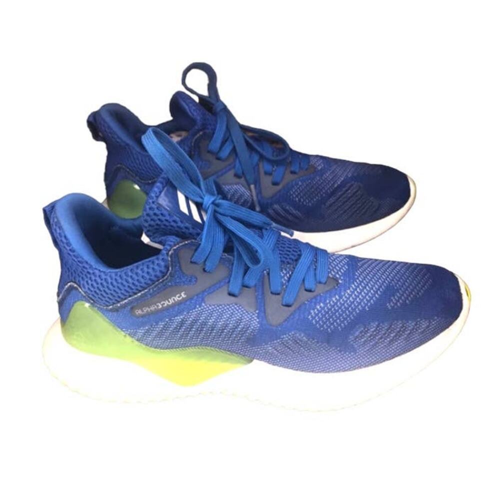 ADIDAS ALPHABOUNCE SNEAKERS SHOESBLUE TONE KIDS SIZE 4